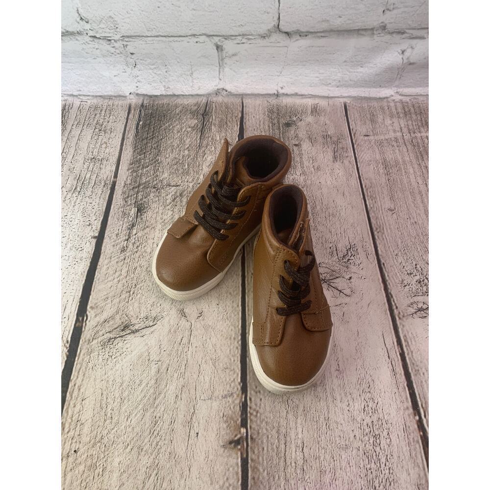 WONDER NATION Boy’s High Top Faux Leather Sneakers / Size: 5 Toddler